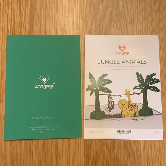 Lovepop Jungle Animals Pop Up Greeting Card - Classic Version - Picture 5 of 5